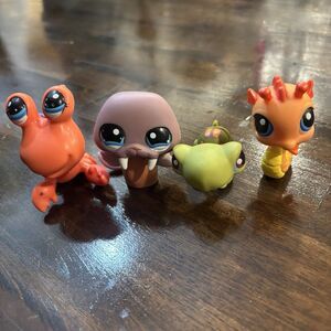 Authentic 4 Pc LPS Littlest Pet Shop Lot Walkable Crab Turtle #7 #1119 #315 rare